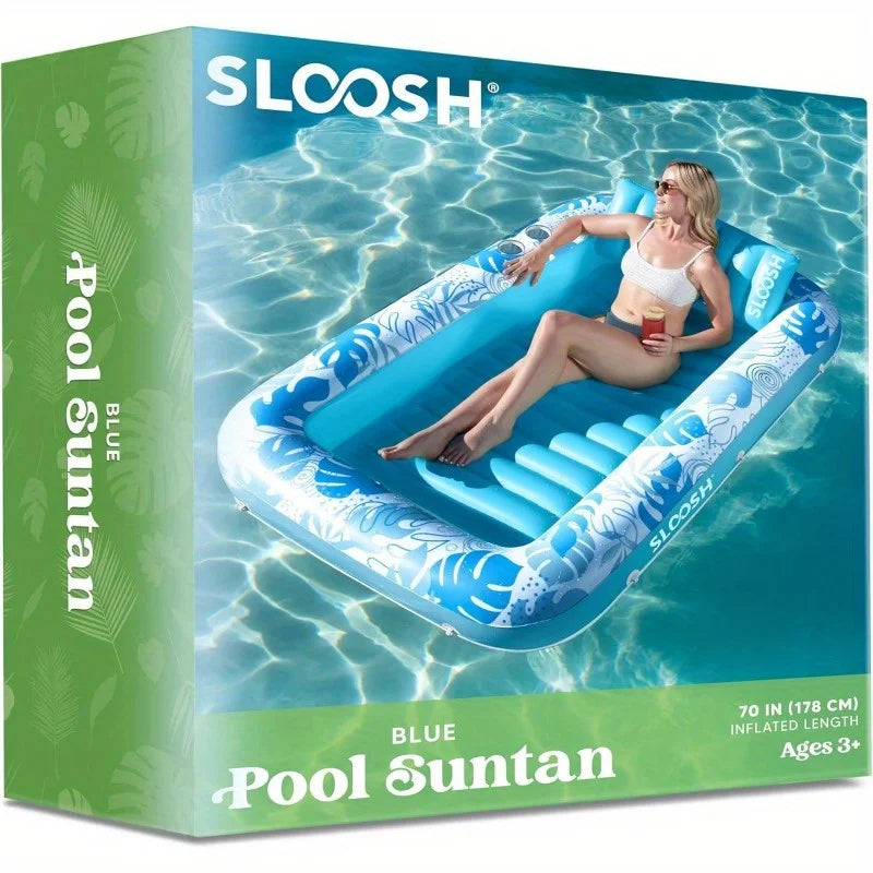 Joyfy 4 In 1 Inflatable Suntan Pool Tub Float With Two Drink Holders