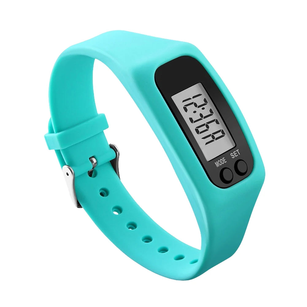 LED Pedometer Bracelet Wrist Calorie Counter 12/24H Time Display Walking Running Pedometer Fitness Watch for Outdoor Sports