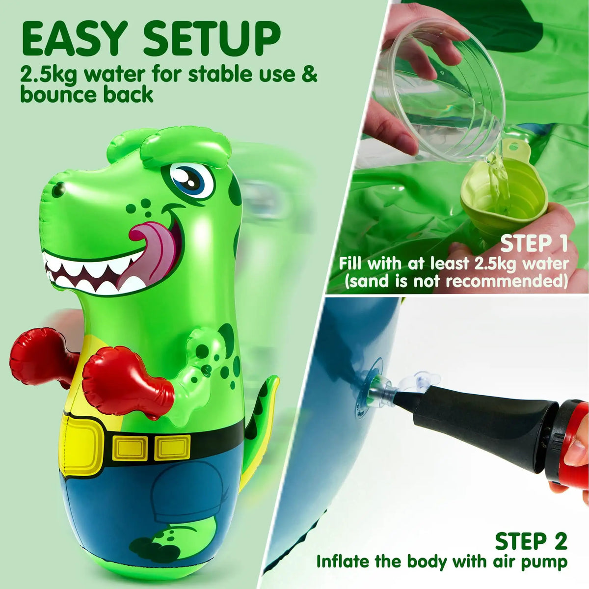 Joyfy T Rex Punching Bag For Kids With Bounce Back