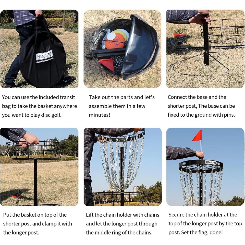 Living PDGA Approved PRO Disc Golf Basket, Portable Disc Golf Target with Heavy Duty 24 Chains,Professional Disc - Free Delivery