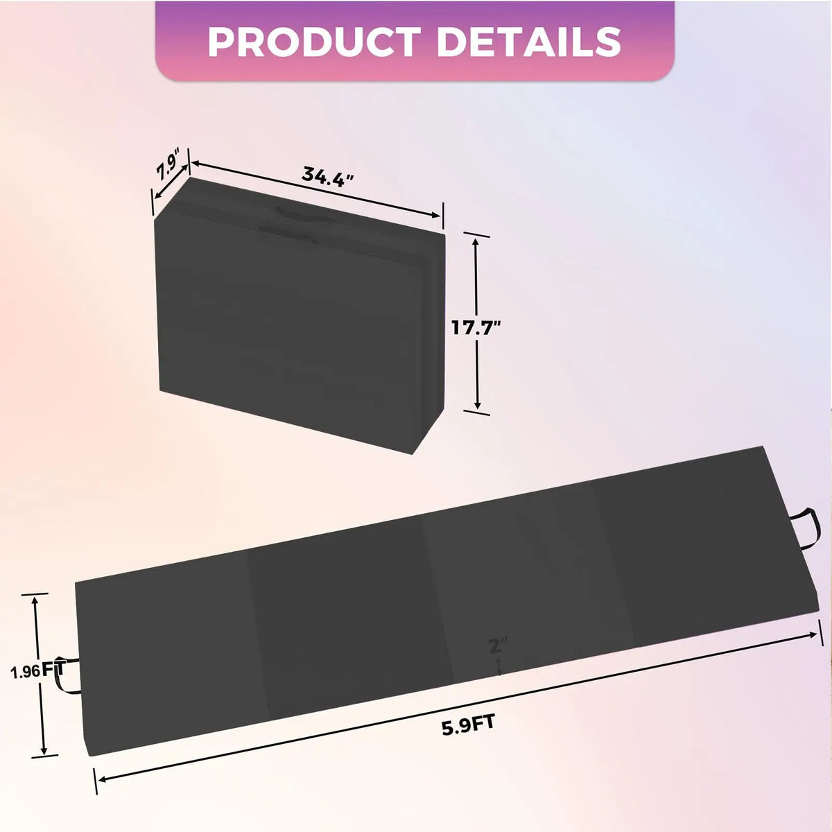 HiMISS Gymnastics Mat 4-5 Fold Tumbling Mat For Home Gym