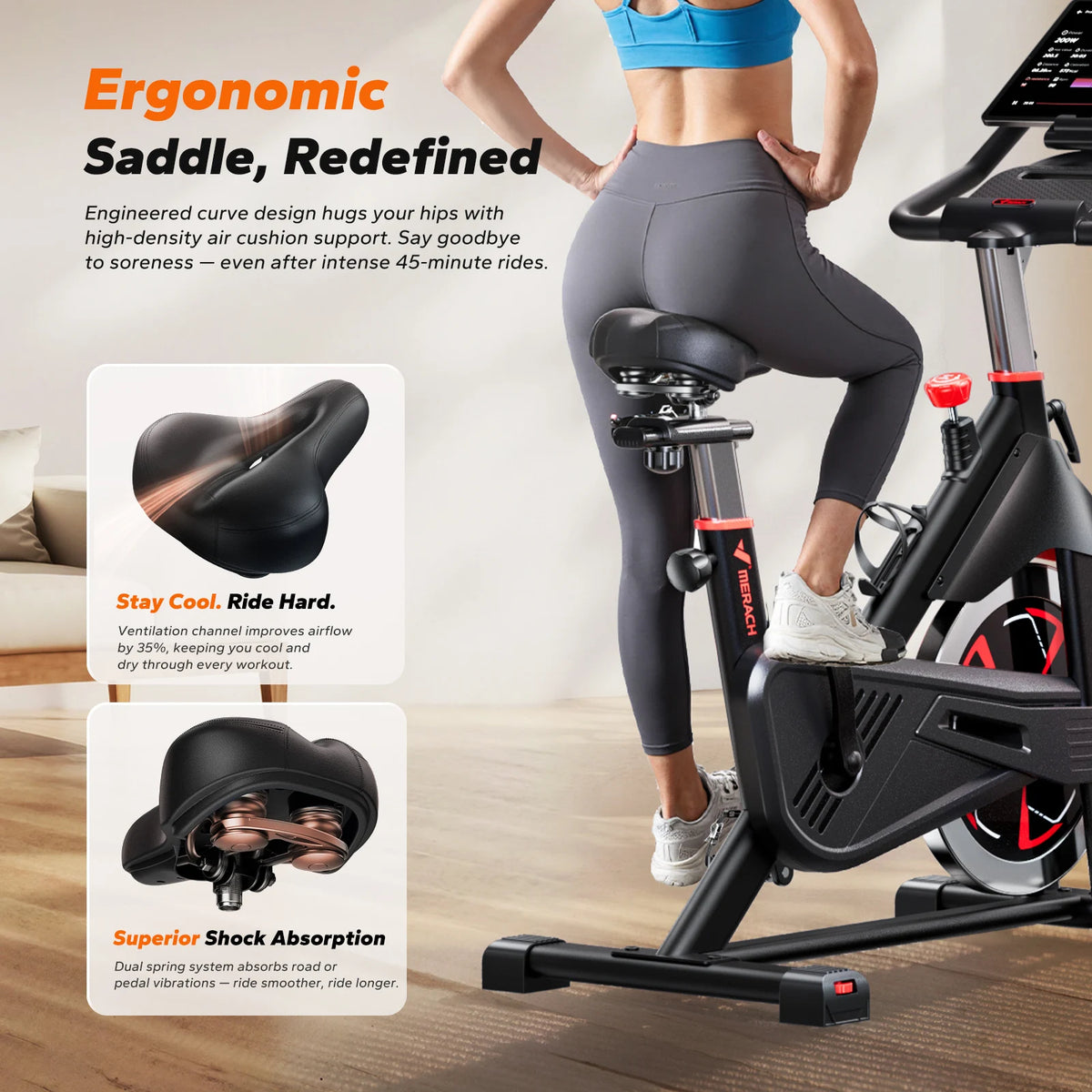 Merach Indoor Cycling Bike With Magnetic Resistance And Bluetooth Control