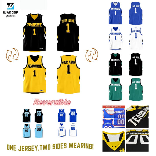 WAKDOP Custom Reversible Basketball Jersey With Team Name And Number