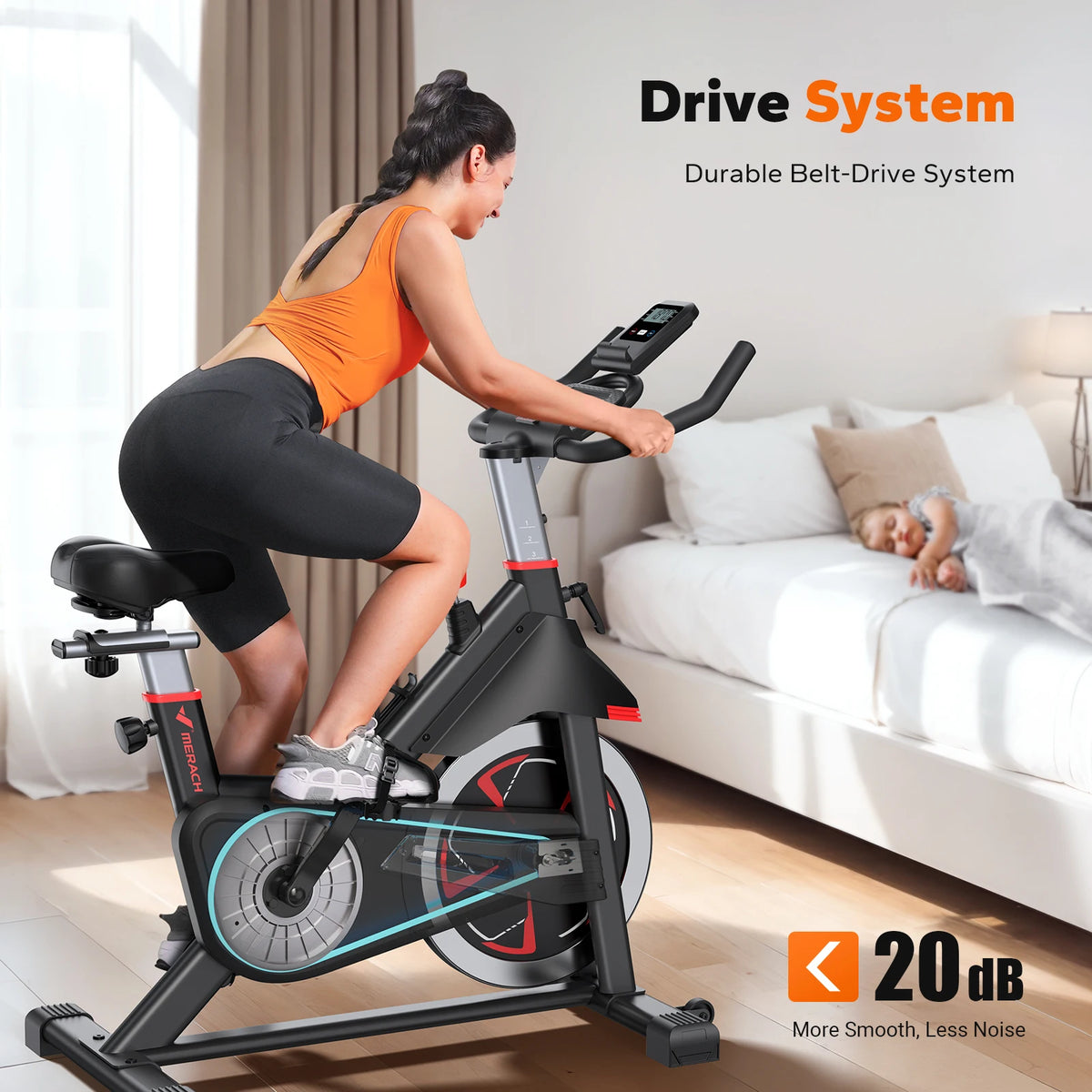 Merach Indoor Cycling Bike With Magnetic Resistance And Bluetooth Control