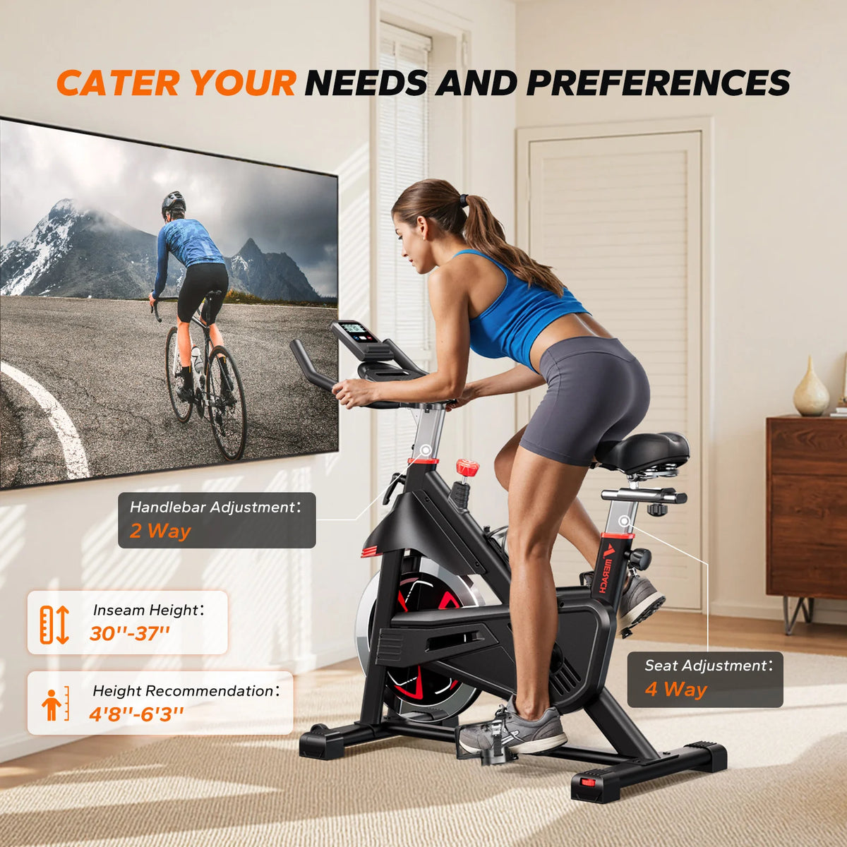 Merach Indoor Cycling Bike With Magnetic Resistance And Bluetooth Control