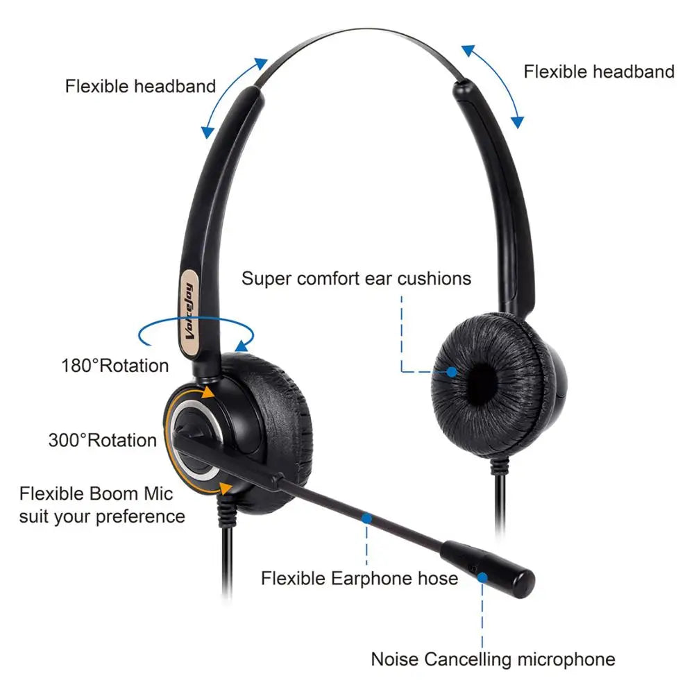 VoiceJoy RJ9 plug Headset office phone headset For ONLY CISCO IP telephone 794X 796X 99XX 8921 8941 8945 6911 6921 7945