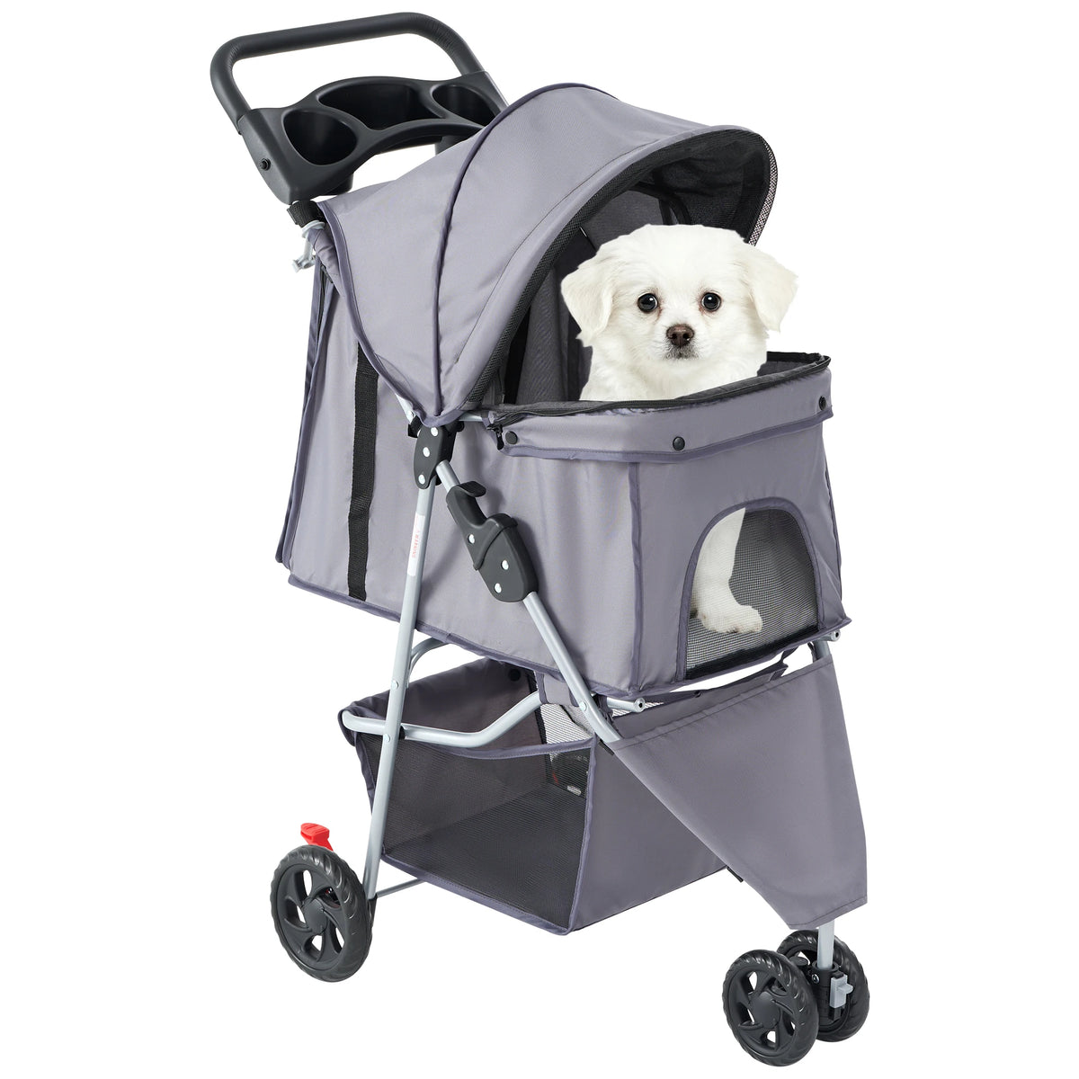 Dumos Foldable Pet Stroller With All Terrain Shock Absorber