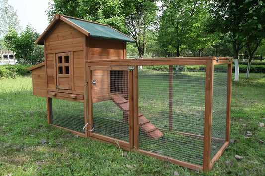 Outdoor Wooden Chicken Coop For 2 To 4 Chickens With Ramp And Waterproof Roof