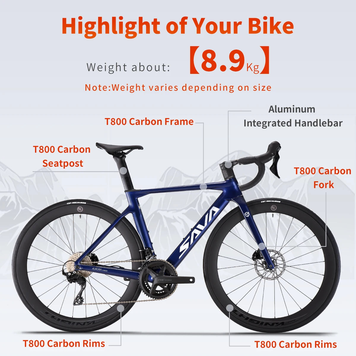 SAVA A7L Carbon Road Bike Featuring Shimano 105 Gearing