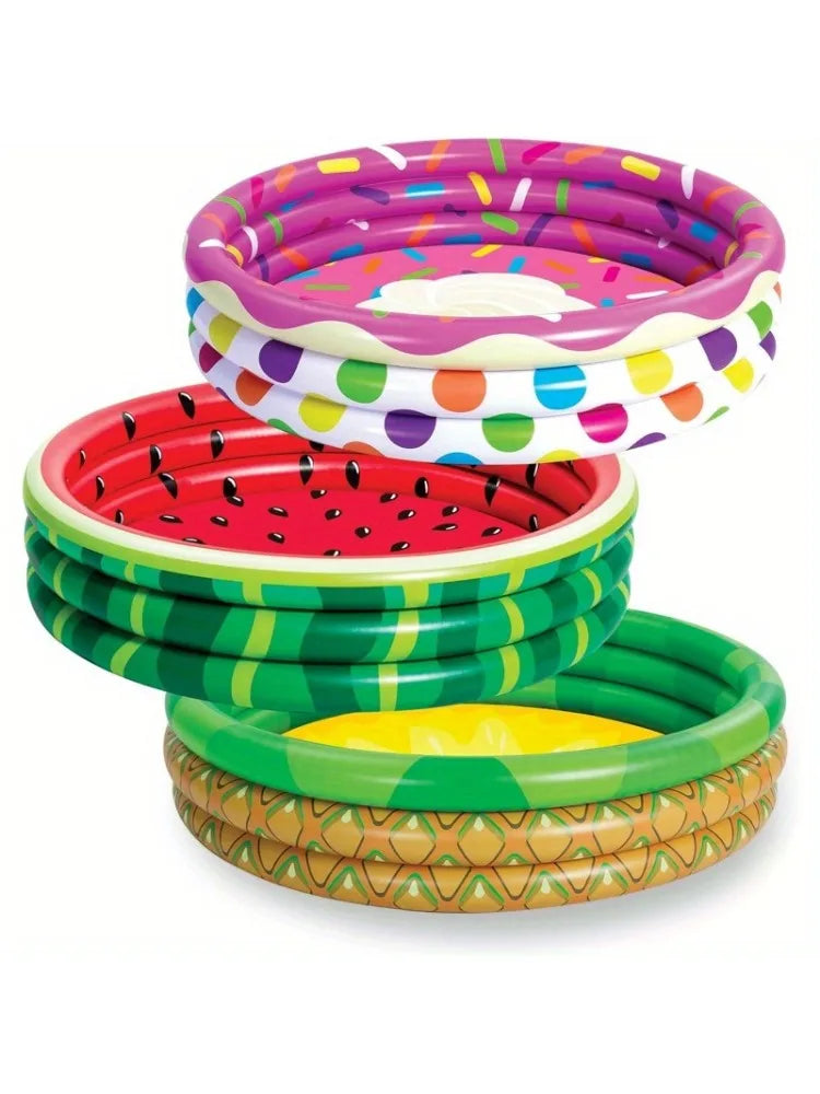 Joyfy 3 Pack Inflatable Kiddie Pools Watermelon Pineapple Cupcake Design