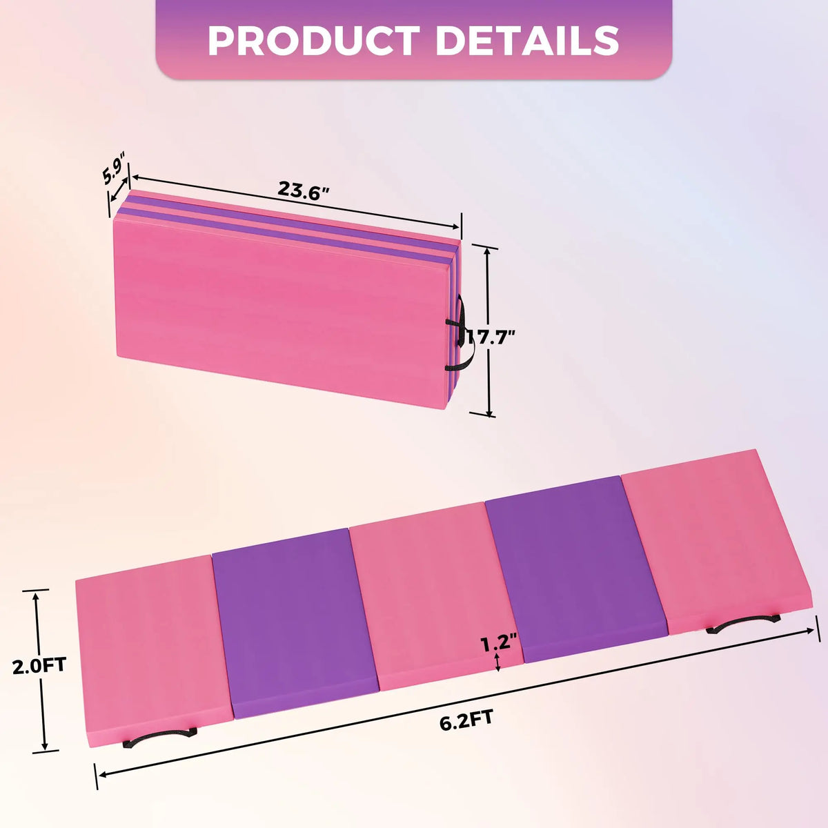 HiMISS Gymnastics Mat 4-5 Fold Tumbling Mat For Home Gym