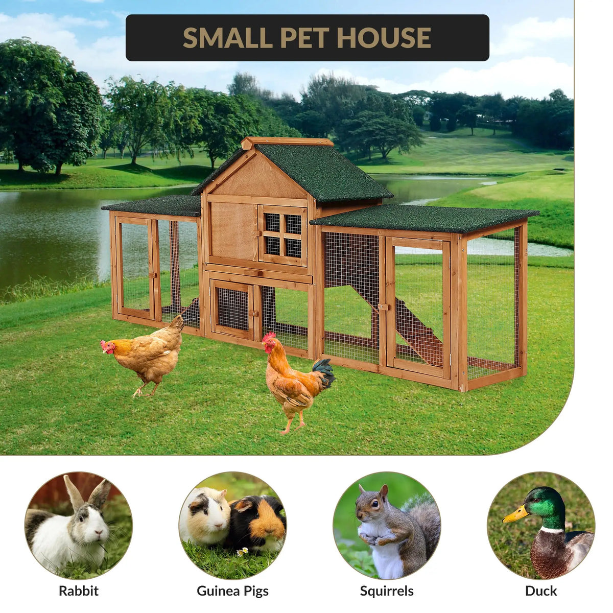 DishyKooker 2 Story Bunny Hutch Outdoor Rabbit Cage With Double Runs