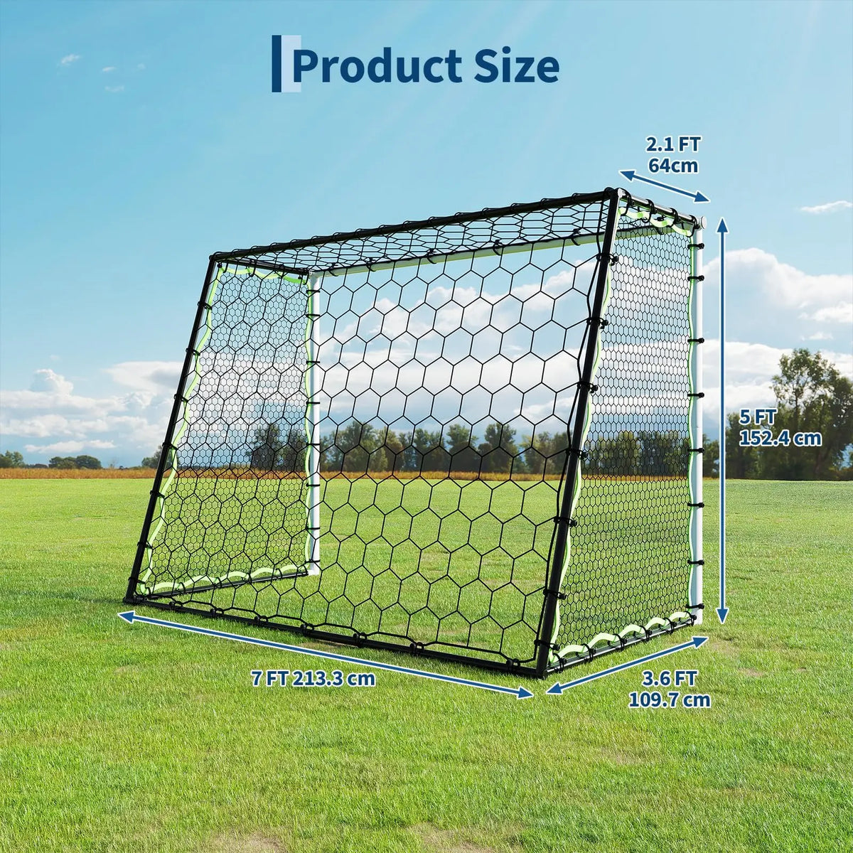 Soccer Goals, 12x6/ 6x4 FT Soccer Goal Set, Soccer Training Equipment Quick Setup, Portable Net Collapsible Metal Base