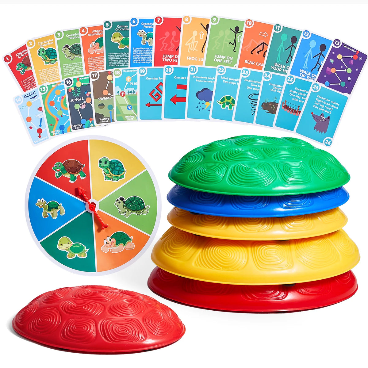 SucceBuy 6 Pcs Kids Turtle Balance Stepping Stones Set