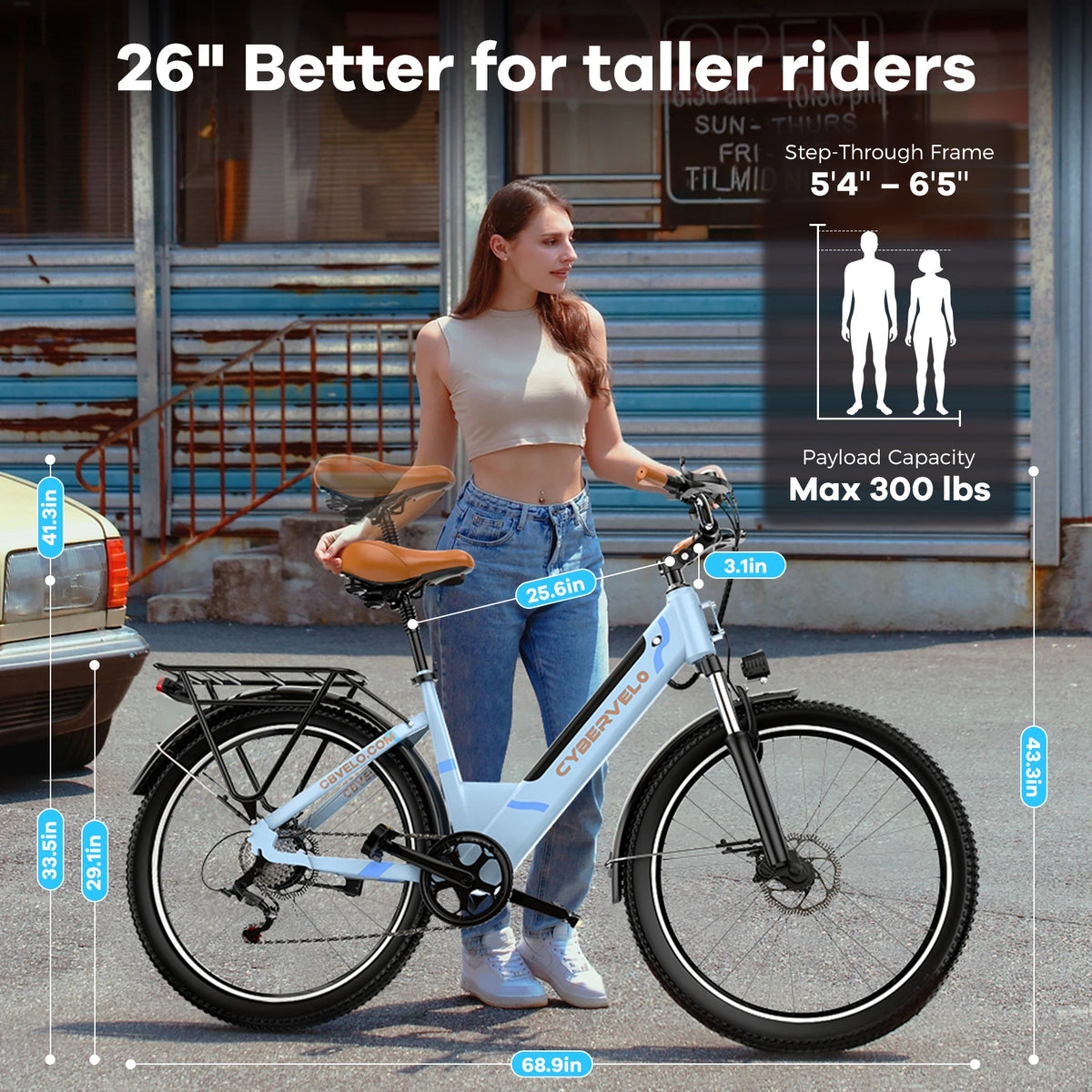 CBVELO Long Range Electric Commuter Bike With Removable Battery