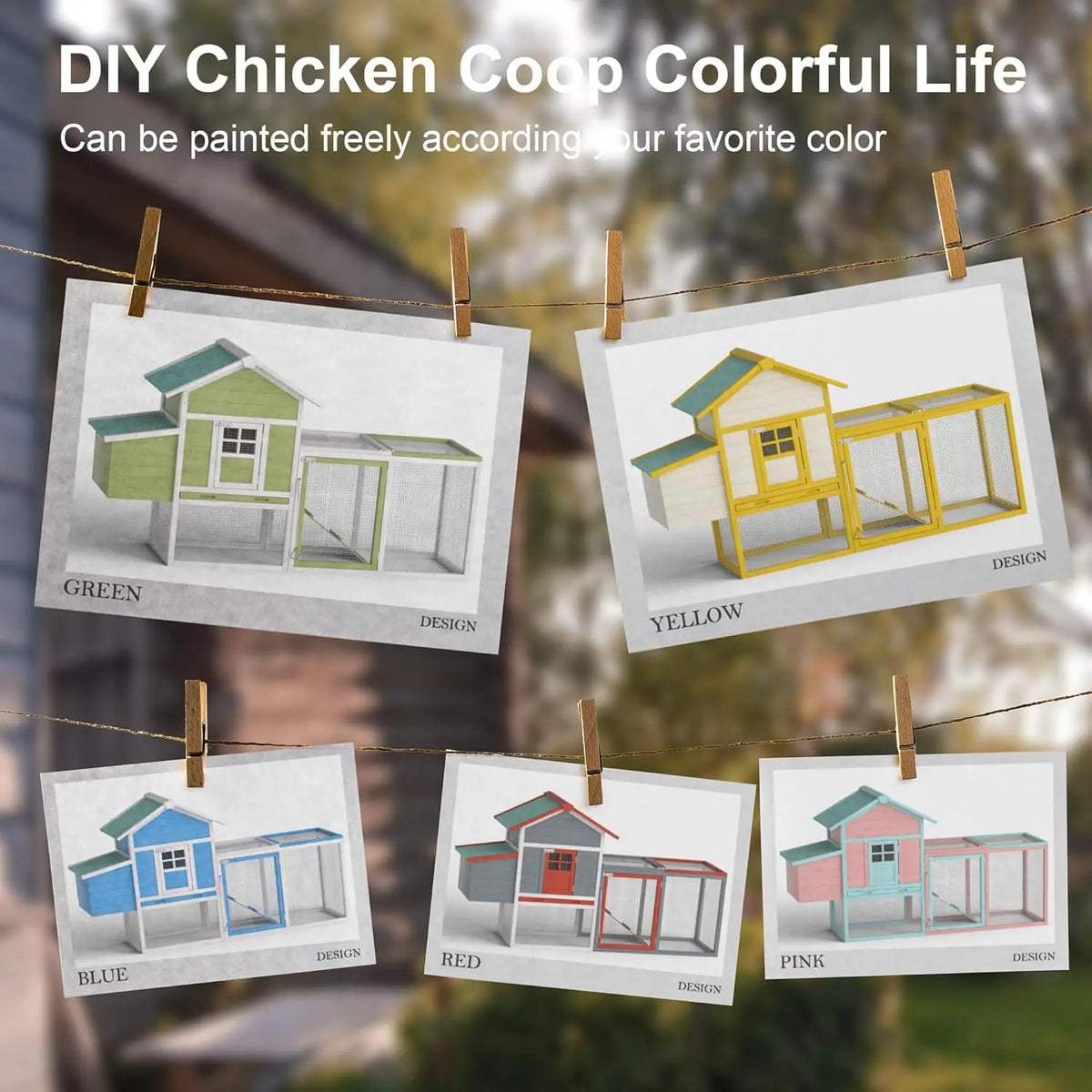 Outdoor Wooden Chicken Coop For 2 To 4 Chickens With Ramp And Waterproof Roof
