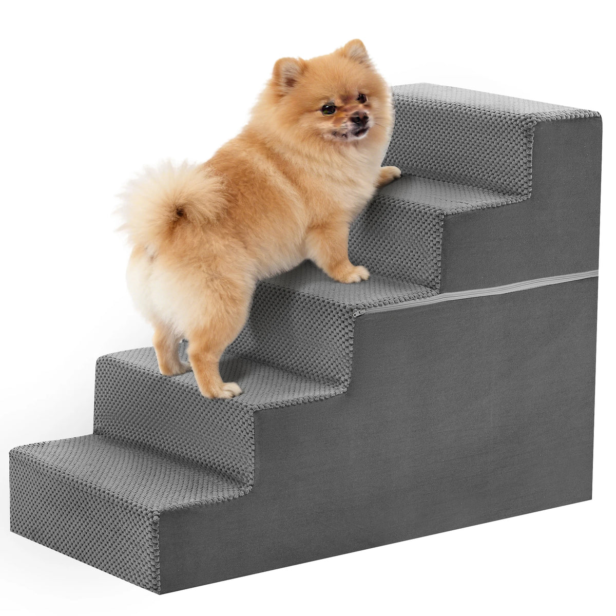 JHK Angled Foam Dog Stairs For Small Dogs Non Slip