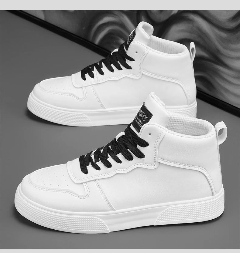 Men's Height Increasing High Top Canvas Sneakers Lace Up Shoes