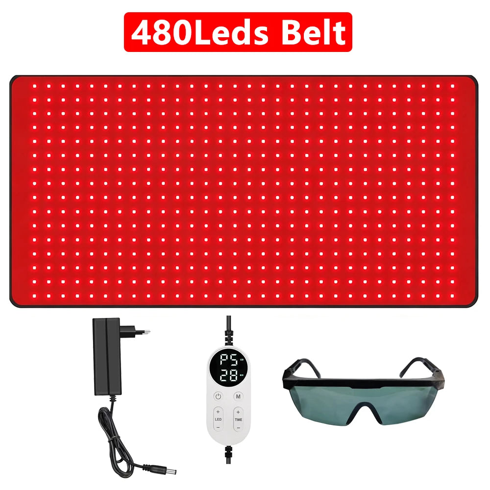 480 Pcs Leds Red and Infrared Light Belt 660nm&850nm for Waist Leg Arm Shoulder Body Fatigue Relief