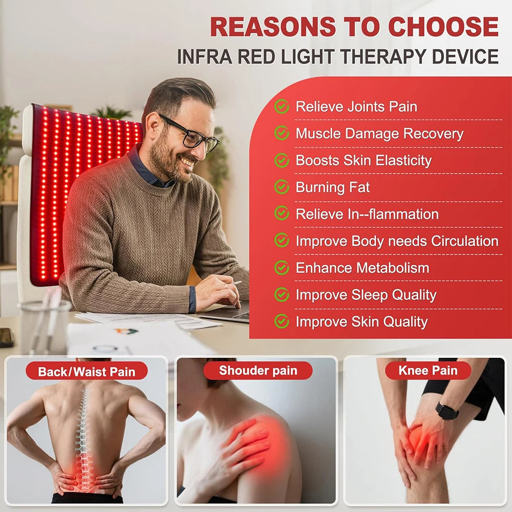 480 Pcs Leds Red and Infrared Light Belt 660nm&850nm for Waist Leg Arm Shoulder Body Fatigue Relief