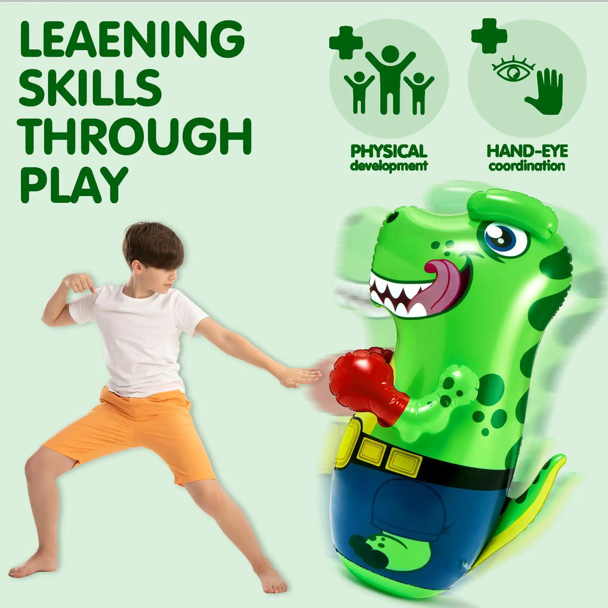 Joyfy T Rex Punching Bag For Kids With Bounce Back
