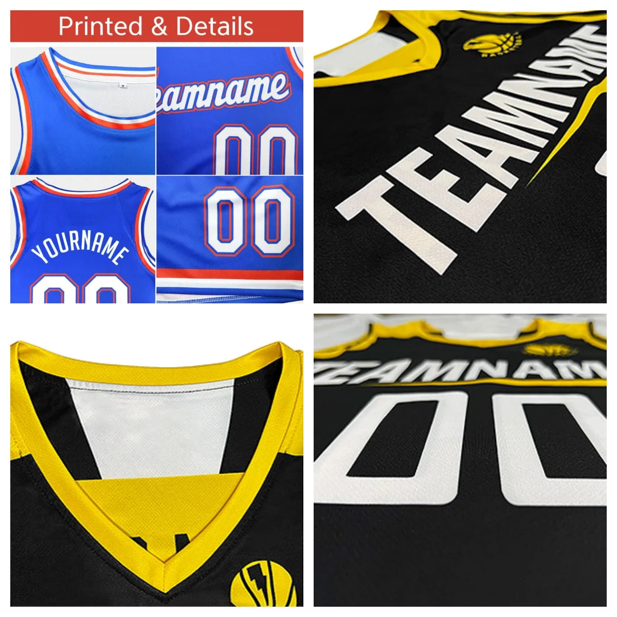 WAKDOP Custom Reversible Basketball Jersey With Team Name And Number