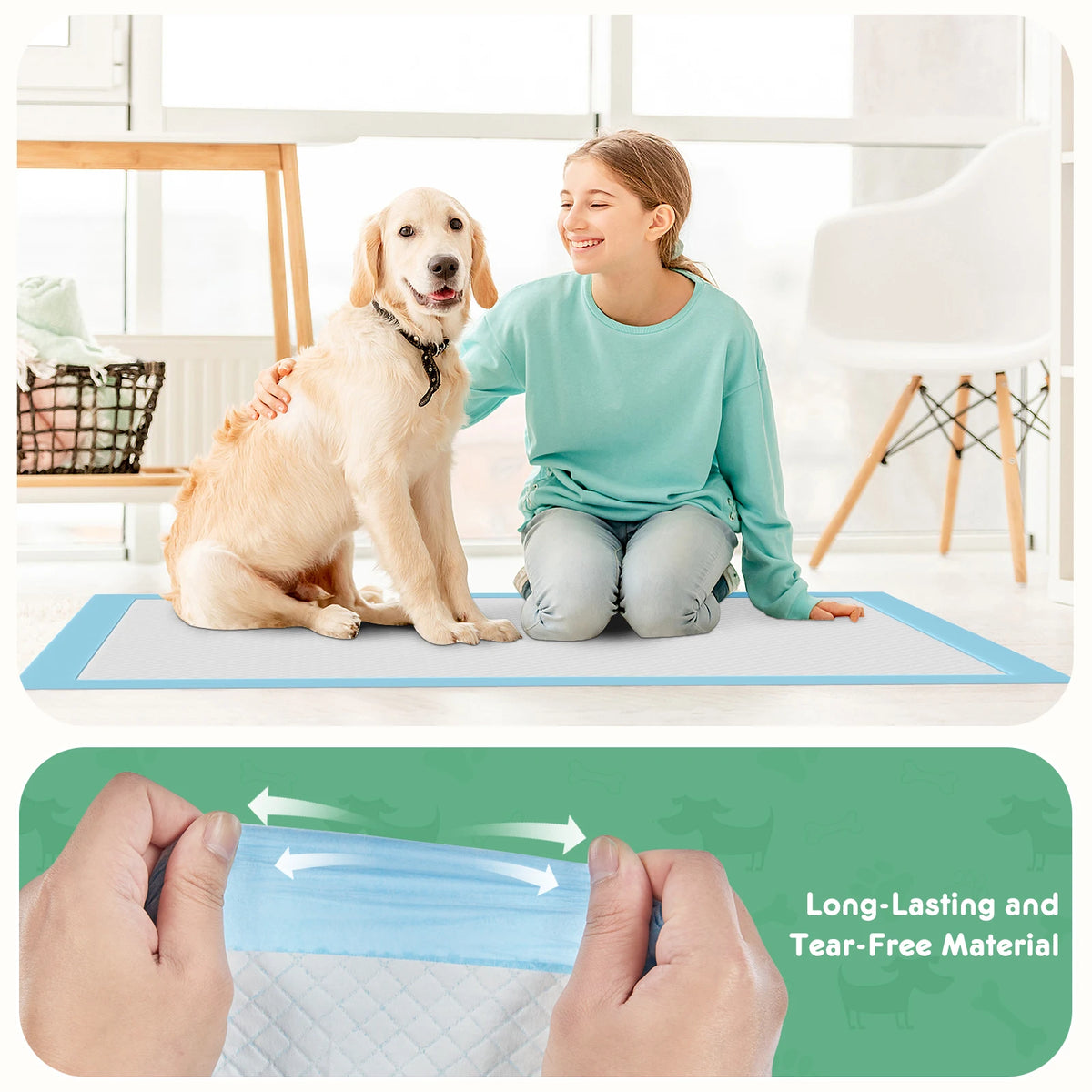 JHK Ultra Absorbent Disposable Underpads For Pets Dogs Cats