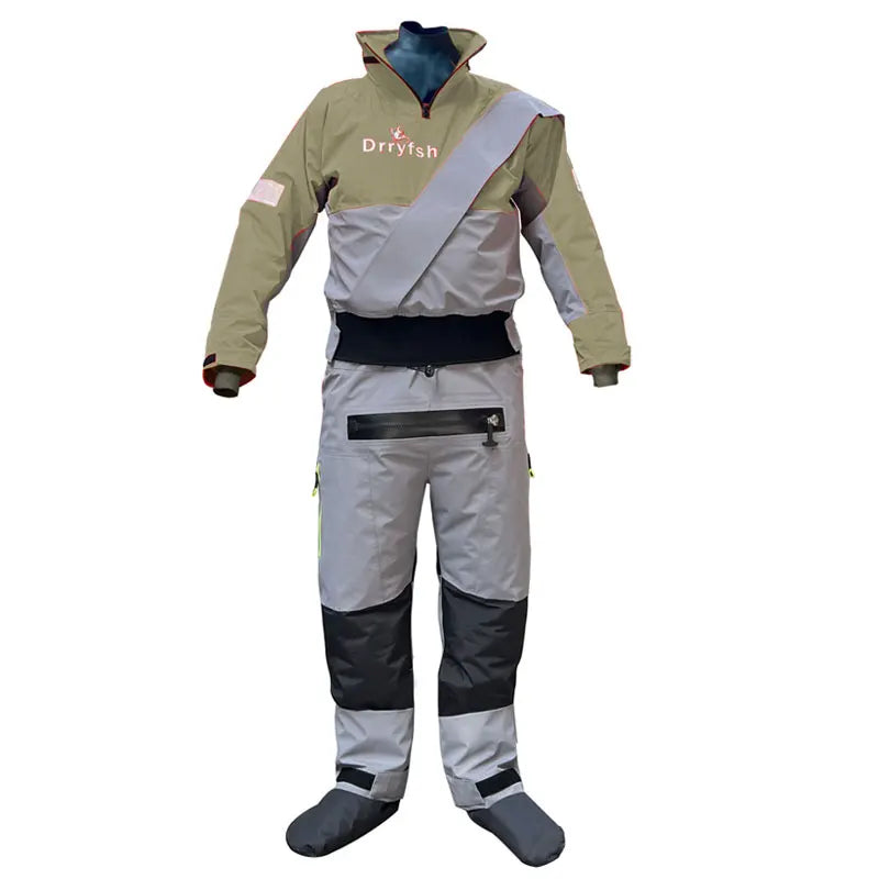 Drryfsh Mens Waterproof Breathable Drysuit For Kayaking And Paddling