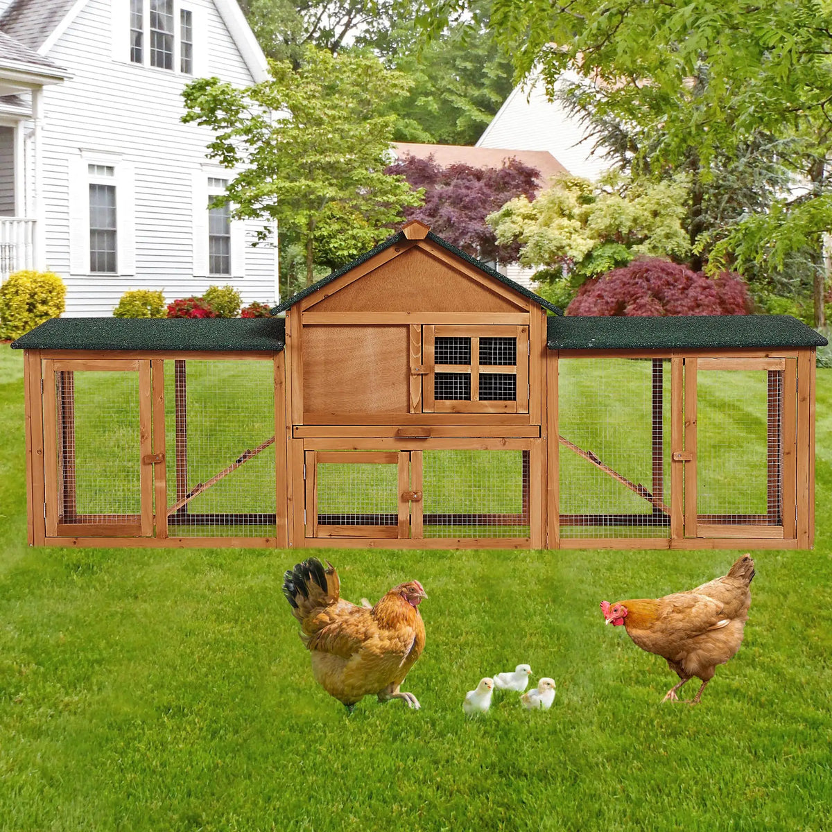 DishyKooker 2 Story Bunny Hutch Outdoor Rabbit Cage With Double Runs