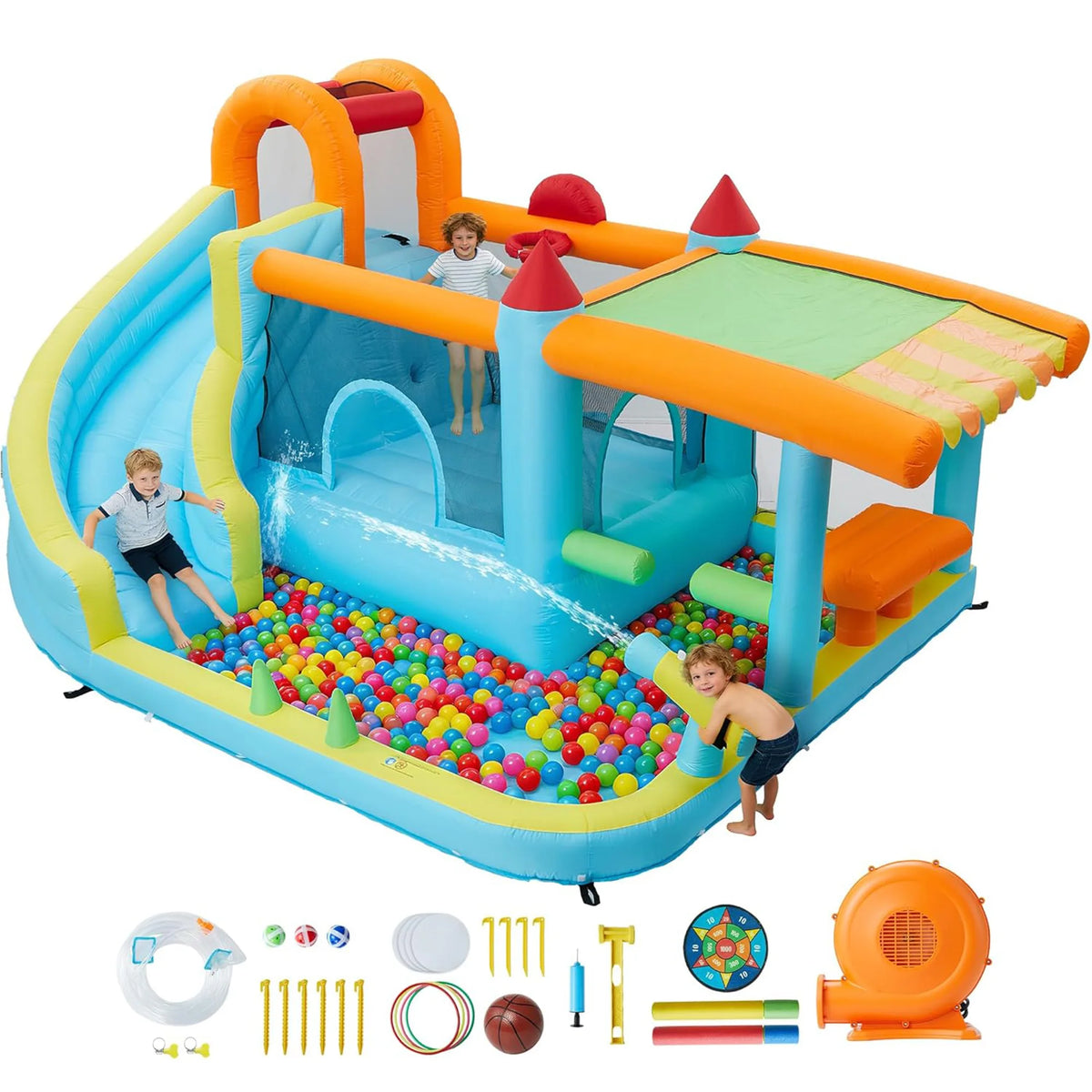 14FT HImiss Kids Bounce House With Slide And Blower