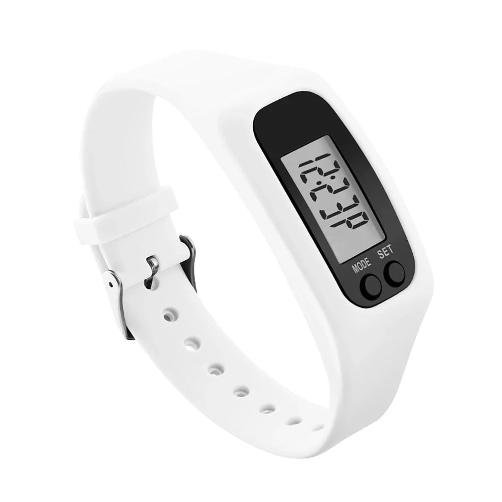 LED Pedometer Bracelet Wrist Calorie Counter 12/24H Time Display Step Counter Watch Multi-Function Fitness Watch for Adults Kids