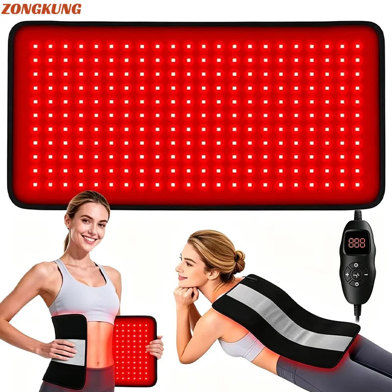 NEW 242LEDs Red Light Therapy Mat for Back Waist 660nm&850nm Infrared Light Therapy Triple Chips LED Light Therapy Pad for Body