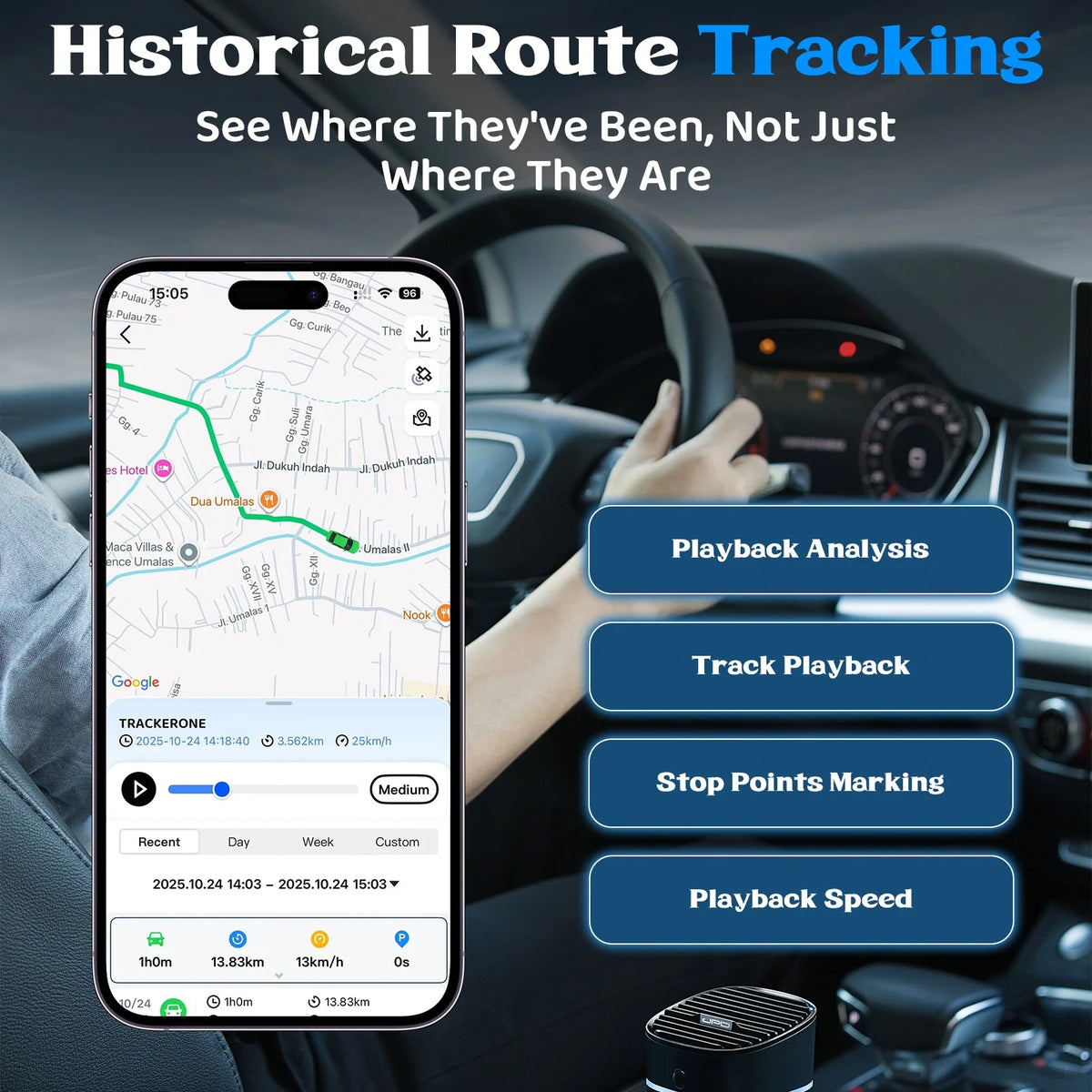 Wanway 4G GPS Tracker LL301 | 7500mAh Battery Magnetic Waterproof Anti-Theft Asset Tracker | WiFi+LBS+GPS Real-Time Location Fin