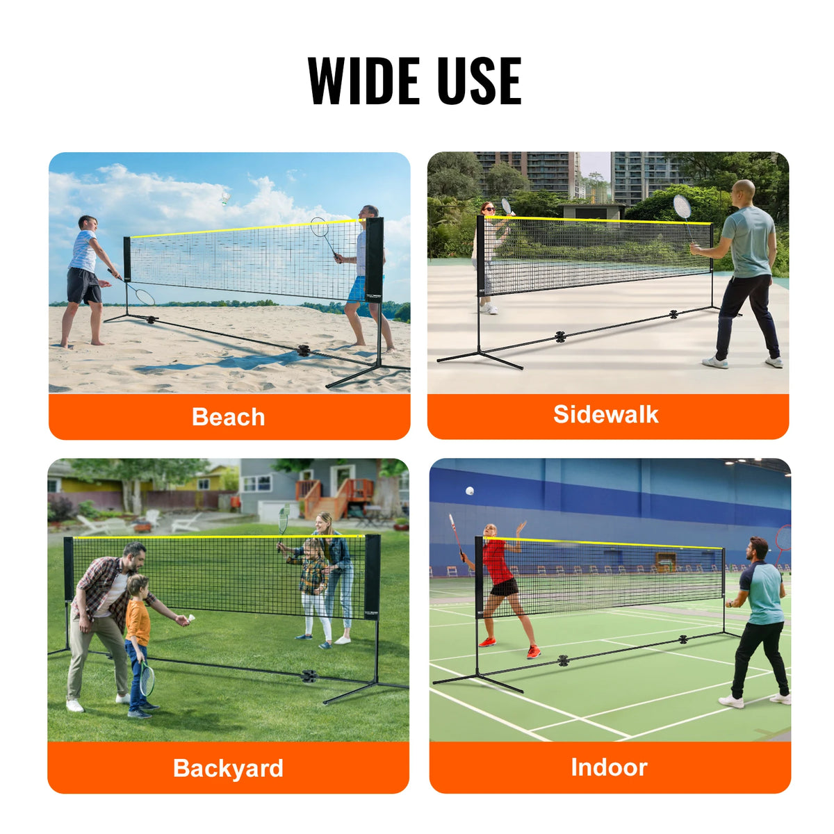 Adjustable Badminton Net Set For Outdoor Court Games