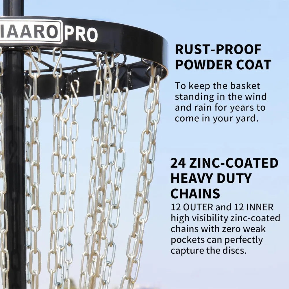 Living PDGA Approved PRO Disc Golf Basket, Portable Disc Golf Target with Heavy Duty 24 Chains,Professional Disc - Free Delivery