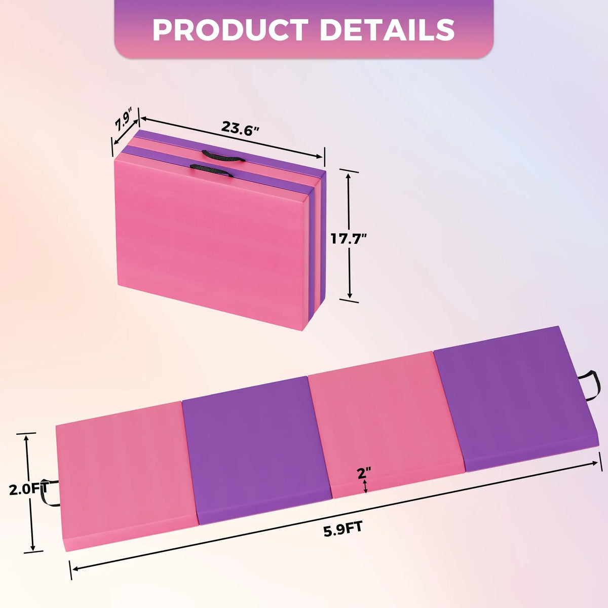 HiMISS Gymnastics Mat 4-5 Fold Tumbling Mat For Home Gym