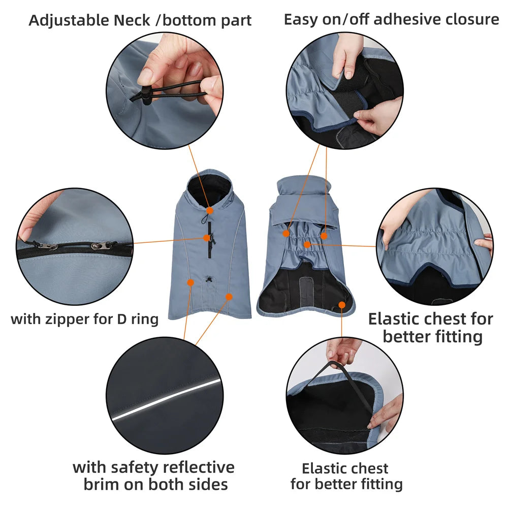 Glorious Kek Waterproof Outdoor Reflective Soft Shell Dog Coat
