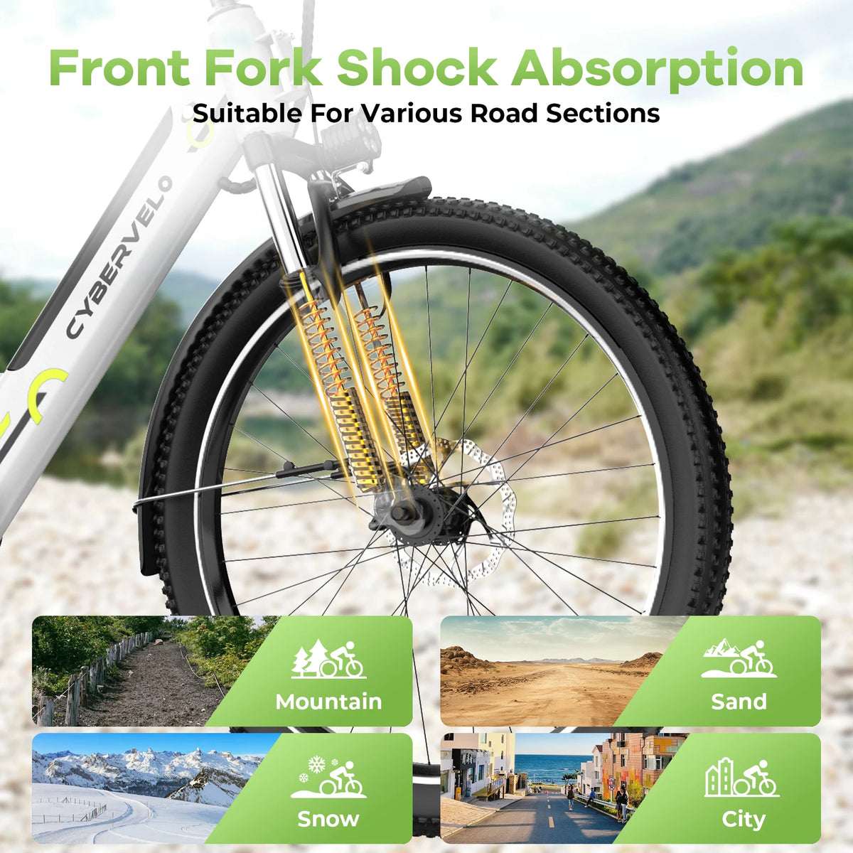CBVELO Long Range Electric Commuter Bike With Removable Battery