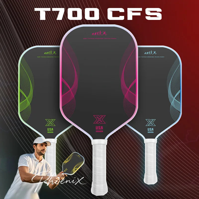 Professional Pickleball Paddles - 16mm Thick, T700 Matte CF Face, PP High-Elastic Honeycomb Core Lightweight Pickle Ball Paddle