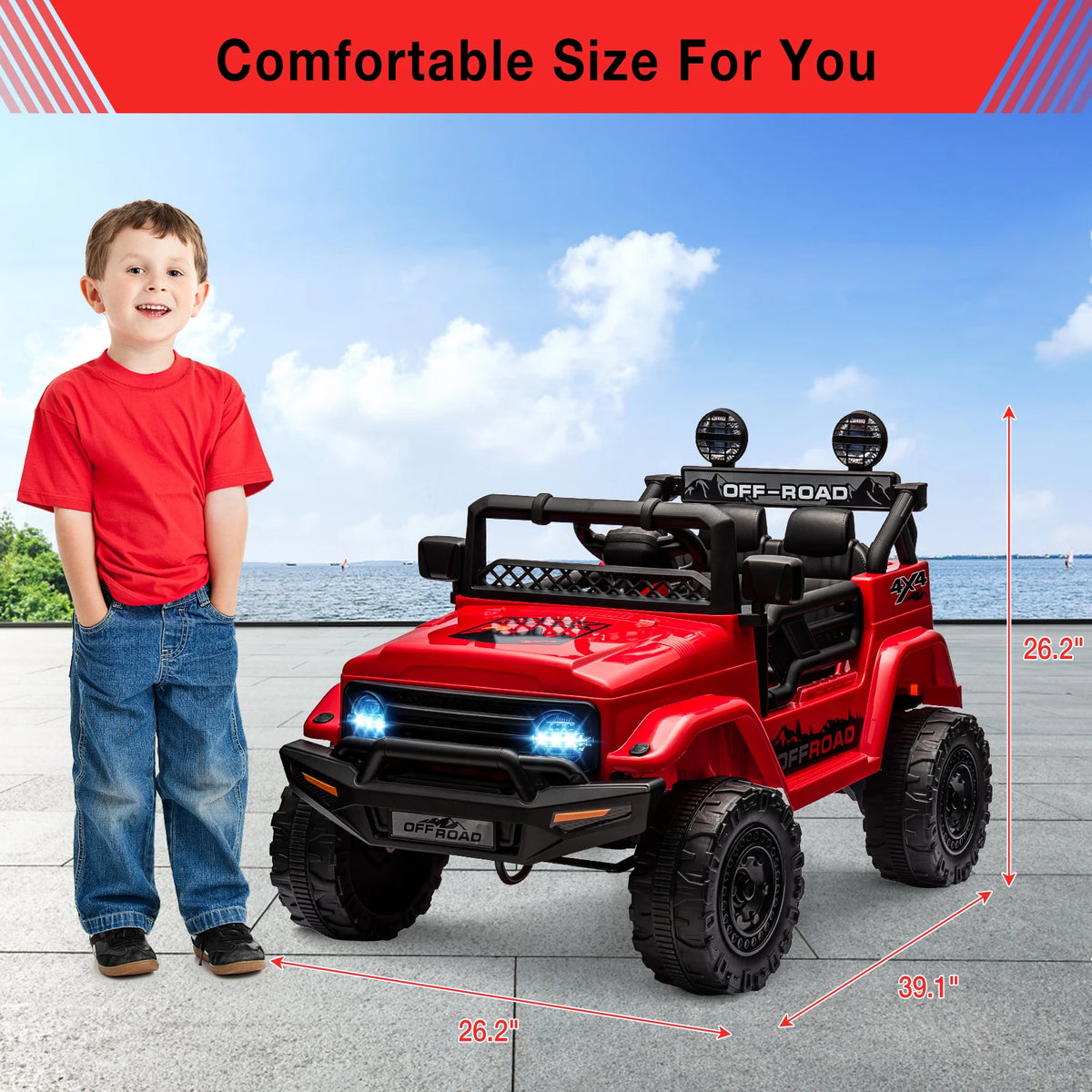 12V Kids Ride On Car Two-Seater With Remote Control