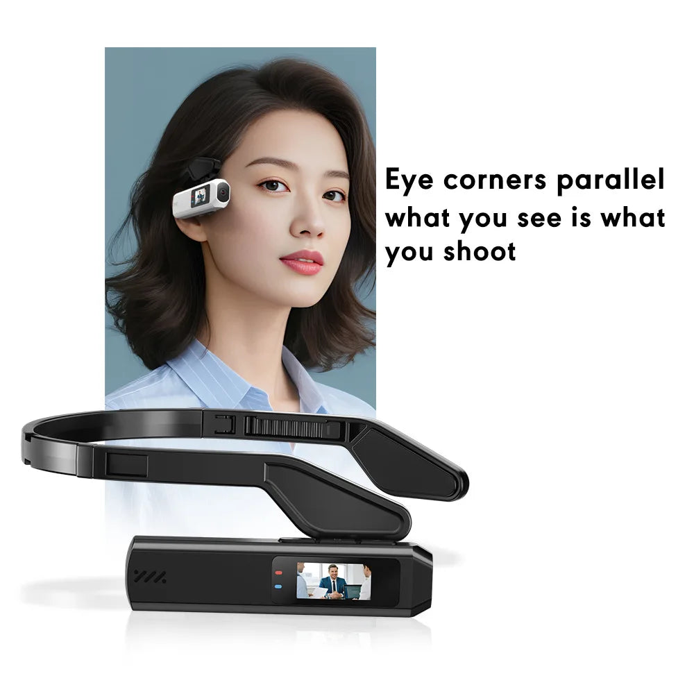 Portable Head Mounted Sports Camera Mini HD 2.7K/60FPS Wearable Camera 110°Wide Angle Lens WiFi APP Control Video Camcorder