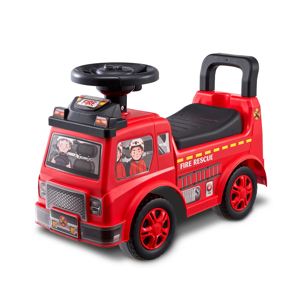 SucceBuy Childrens Ride On Push Car With Music And Storage