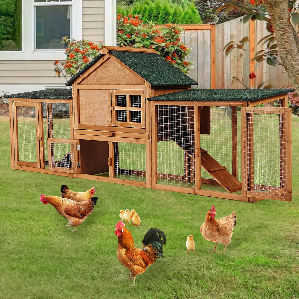 DishyKooker 2 Story Bunny Hutch Outdoor Rabbit Cage With Double Runs