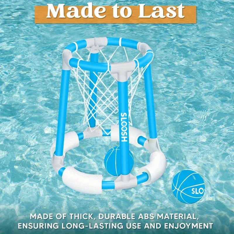 Joyfy Floating Pool Basketball Hoop Set With 2 Balls