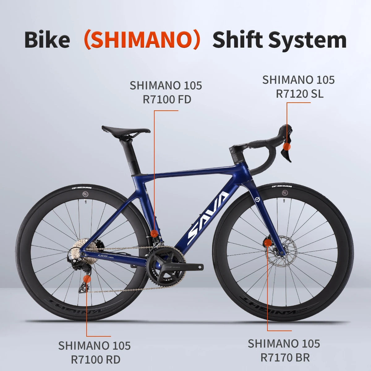 SAVA A7L Carbon Road Bike Featuring Shimano 105 Gearing