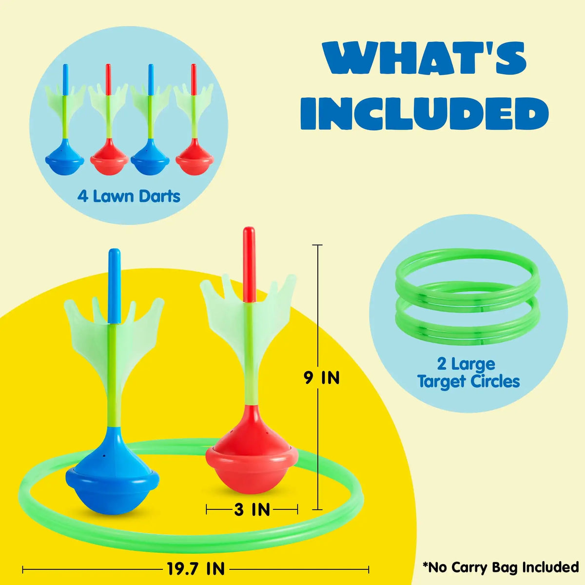 Joyfy 6 Piece Glow In The Dark Lawn Darts Yard Game Set For Family Outdoor Fun
