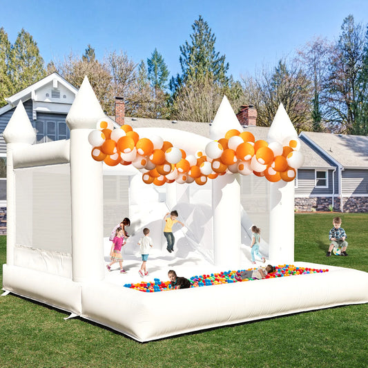 13ft Commercial PVC White Bounce House Inflatable Wedding Castle for Adult Kids Children's playground, children's toys