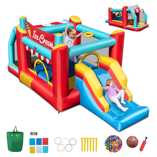 5 In 1 Inflatable Ice Cream Bounce House Jumping Castle Party Play Tent