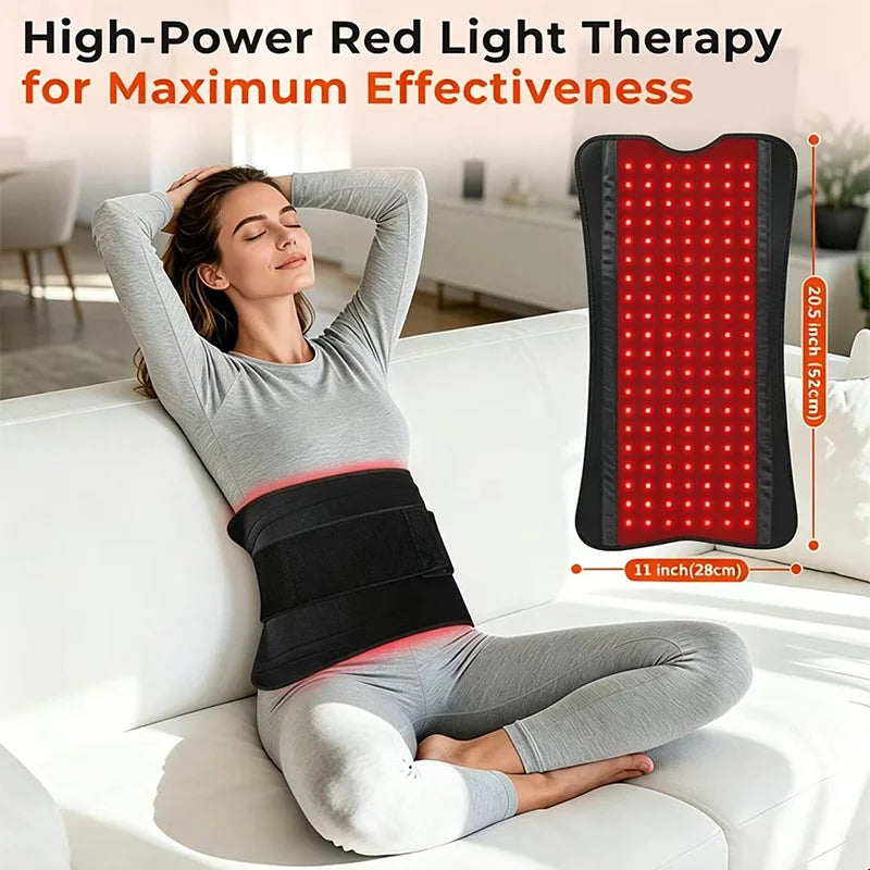 140LEDs Red Light Therapy Belt Near Infrared Red Light Therapy 660nm&850nm Puls Light Modes For Body Back And Waist Pain Relief