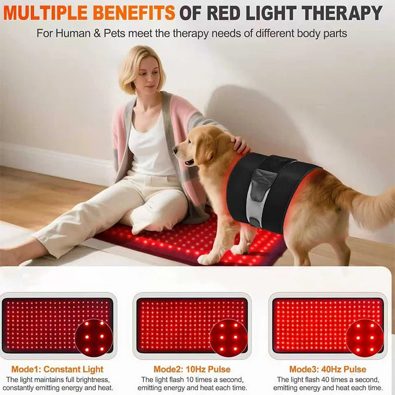 NEW 242LEDs Red Light Therapy Mat for Back Waist 660nm&850nm Infrared Light Therapy Triple Chips LED Light Therapy Pad for Body